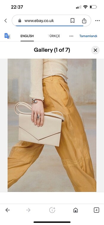 Zara bg10 Ekru renkli zarf çanta