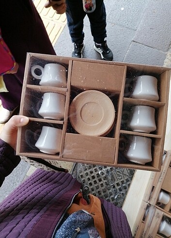 Beden bambu kahvaltılık ve fincan set