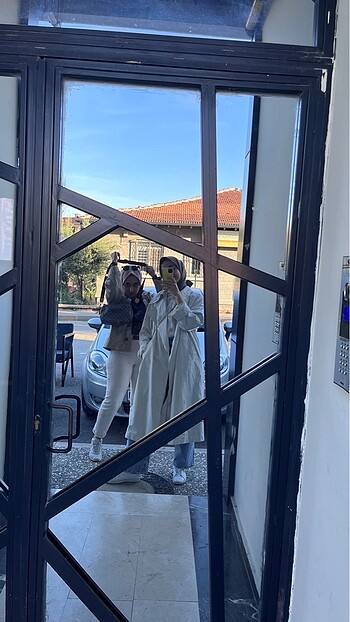 m Beden beyaz Renk Mango kırık beyaz trençkot