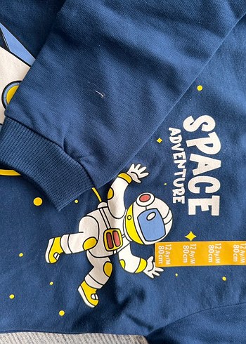 Hero Baby Uzun Kollu Erkek Çocuk Uzay Baskılı Sweatshirt