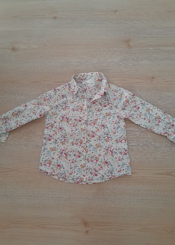 Çiçek Desenli Uzun Kollu Kız Gömlek - Görsel 2