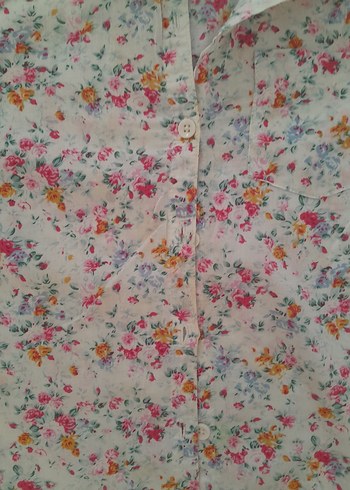 Çiçek Desenli Uzun Kollu Kız Gömlek - Görsel 4