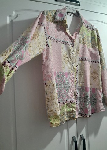 Bohem Uzun Kollu Düğmeli Mini Kadın Gömlek - Görsel 3