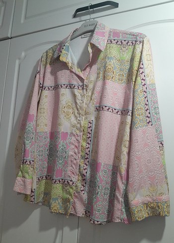 Bohem Uzun Kollu Düğmeli Mini Kadın Gömlek - Görsel 4