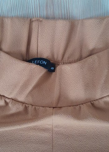 koyu Camel rengi lastikli pantolon - Görsel 2