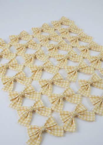 Bohem Sarı Ekose Fiyonk Saç Aksesuarı - Görsel 2