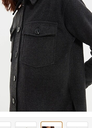 Ovarsize kalın midi ceket - Görsel 4