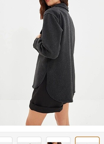 Ovarsize kalın midi ceket - Görsel 5