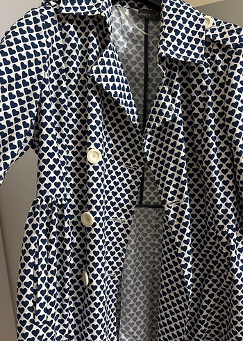 Düğmeli, Midi Boy, Yılan Desenli Kadın Kaban - Görsel 5