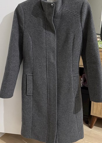 Gri Düz Kışlık Kadın Kaban - Görsel 5