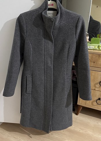 Gri Düz Kışlık Kadın Kaban - Görsel 6