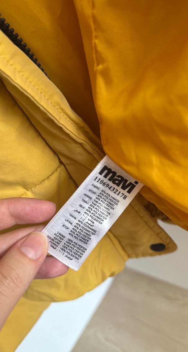 Sarı Fermuarlı Kadın Mont - Görsel 5