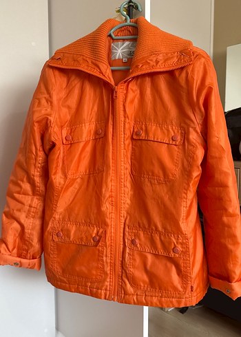 Düğmeli Turuncu Kadın Ceket - Görsel 6