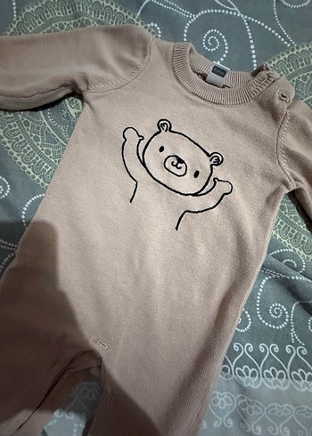 Kahverengi Örme Erkek Bebek Tulum - Görsel 2