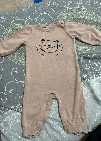 Kahverengi Örme Erkek Bebek Tulum - Görsel 4