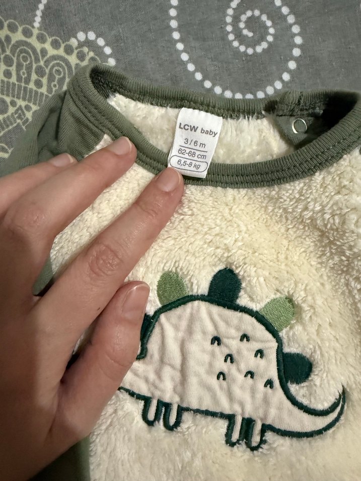 Uzun Kollu Beyaz Erkek Bebek Tulum - Görsel 2