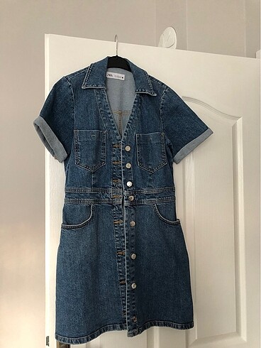 Zara ZARA KOT DENIM ELBİSE