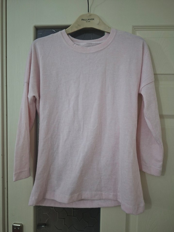 Pembe Uzun Kollu Basic penye - Görsel 2