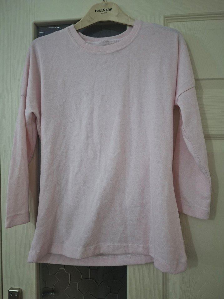 Pembe Uzun Kollu Basic penye - Görsel 3