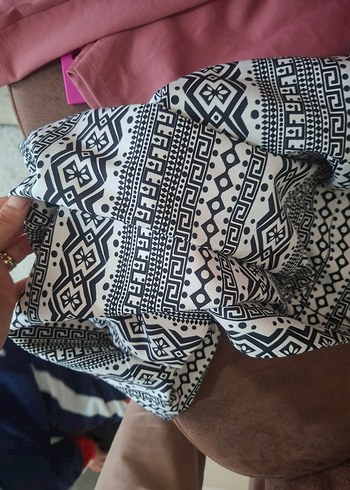 Bohem Desenli Gri Uzun Hamile Eteği - Görsel 3