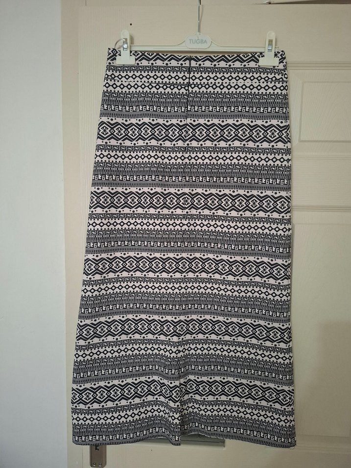Bohem Desenli Gri Uzun Hamile Eteği - Görsel 2