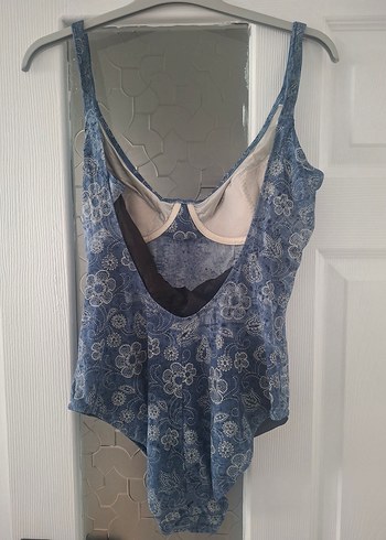 Düğmeli Mavi Bohem Kadın Mayo - Görsel 3