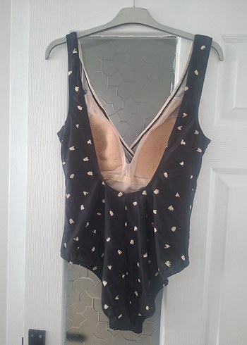 Siyah Çizgili İnce Askılı Kadın Mayo - Görsel 3