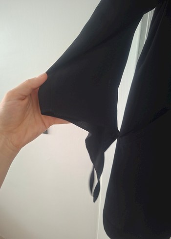 Siyah Midi Hamile Kaban Notch Yaka - Görsel 3