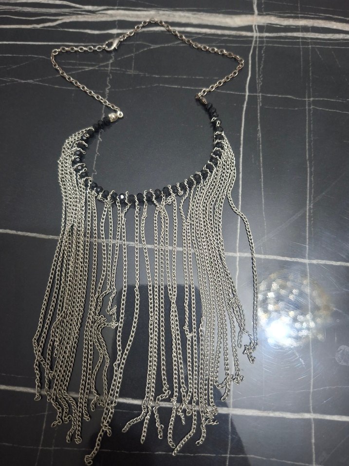 Avant-Garde Zincir Detaylı Midi Kadın Kolye - Görsel 2