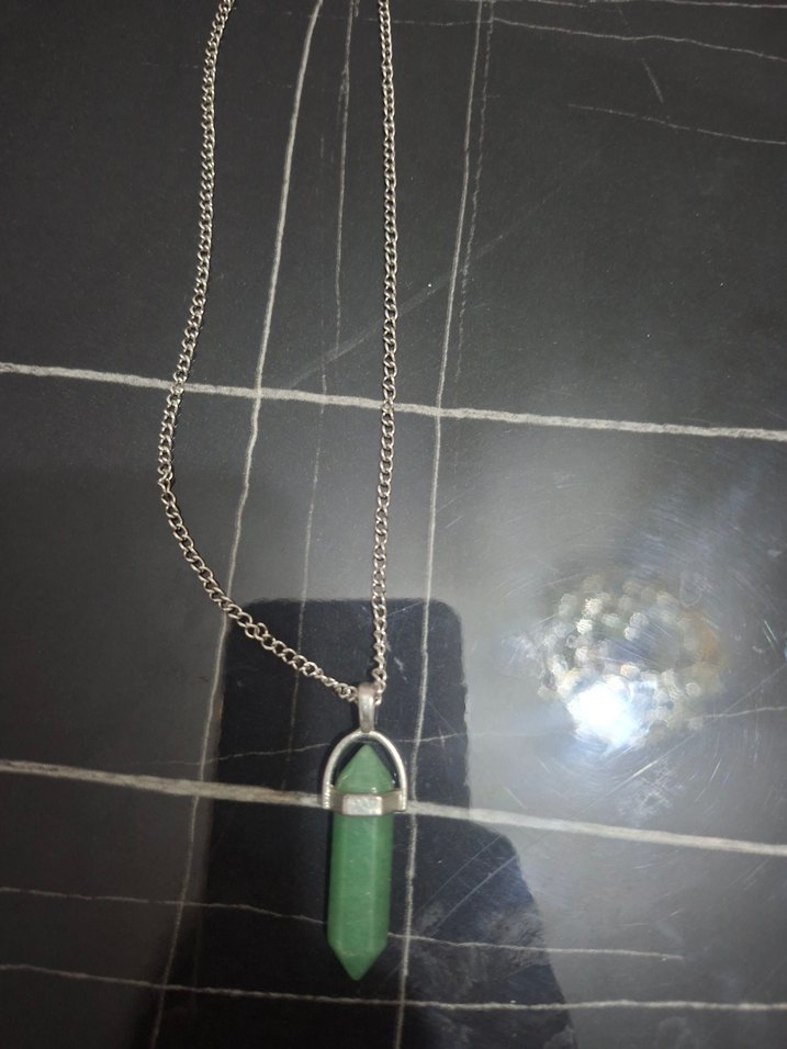 Yeşil Yılan Desenli Uzun Zincir Kolye - Görsel 2