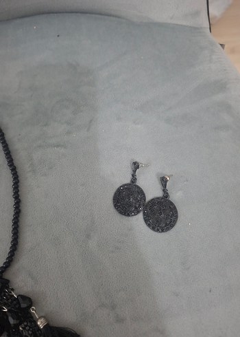 Siyah Bohem Püsküllü Kısa Kolye - Görsel 2