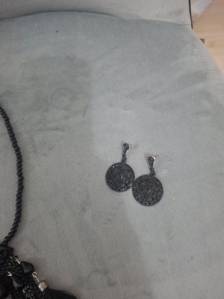 Siyah Bohem Püsküllü Kısa Kolye - Görsel 2