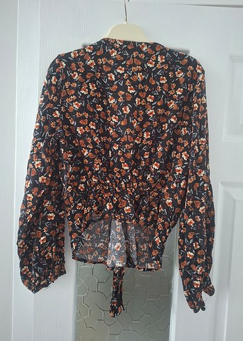 Bohem Uzun Kollu V Yaka Bağlamalı Bluz - Görsel 4