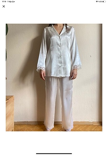l Beden İpek Saten Pijama Takımı