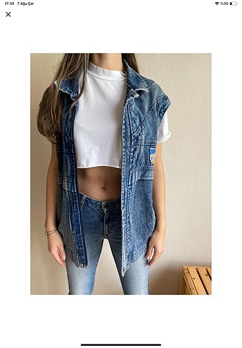 l Beden Vintage Yelek Ceket