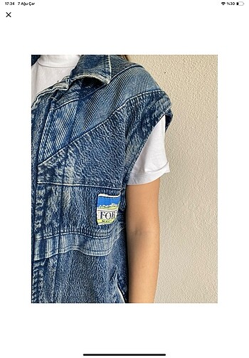 l Beden mavi Renk Vintage Yelek Ceket