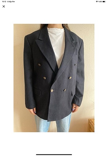 xl Beden Vintage Oversize yün ceket