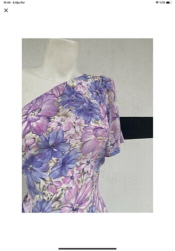 l Beden Vintage tek omuz elbise