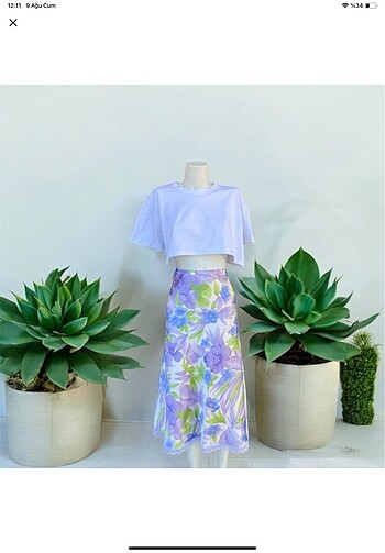 Vintage saten Maxi etek