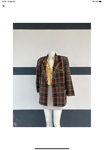 Vintage çok renkli blazer