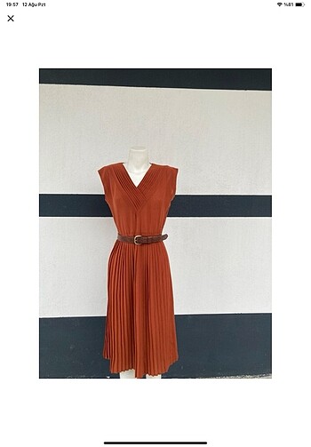 Vintage Pliseli elbise