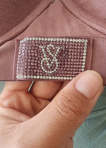 38 Beden Victoria's Secret 38C ışıltılı logolu vintage rose sütyen