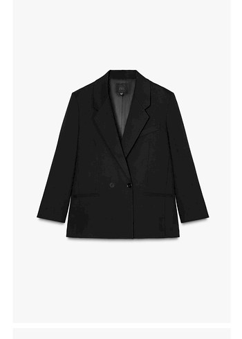 Zara zara xs-s oversize çift düğmeli omuzları vatkalı siyah Blazer