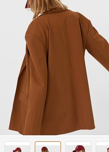 m Beden stradivarius açık kahve oversize blazer omuzları vatkalı