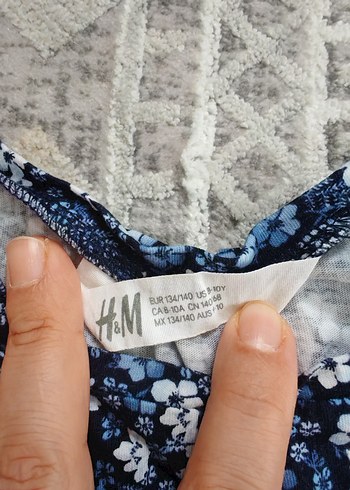 Kız Çocuk Mavi Bohem Çiçek Desenli Elbise - Görsel 5