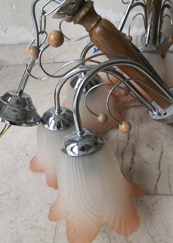 Adet fıyatı Bej Çiçek Desenli Tavan Lambası - Görsel 2