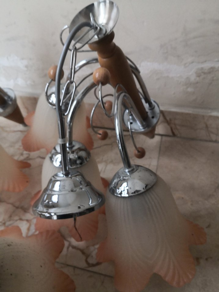 Adet fıyatı Bej Çiçek Desenli Tavan Lambası - Görsel 4