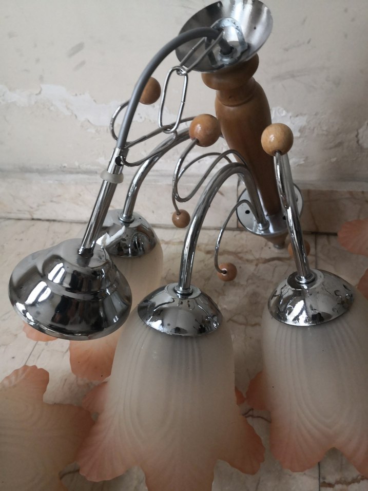 Adet fıyatı Bej Çiçek Desenli Tavan Lambası - Görsel 3