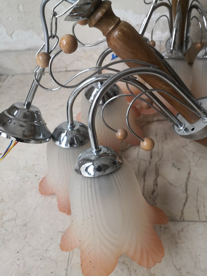 Adet fıyatı Bej Çiçek Desenli Tavan Lambası - Görsel 2