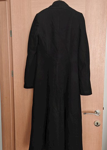 Düğmeli Siyah Uzun Kadın Kaban - Görsel 5